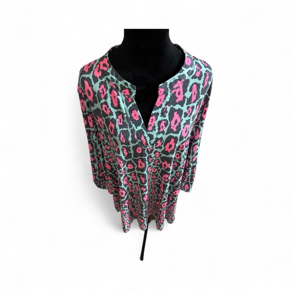 Tops - Floral Pink and Green Women's Top